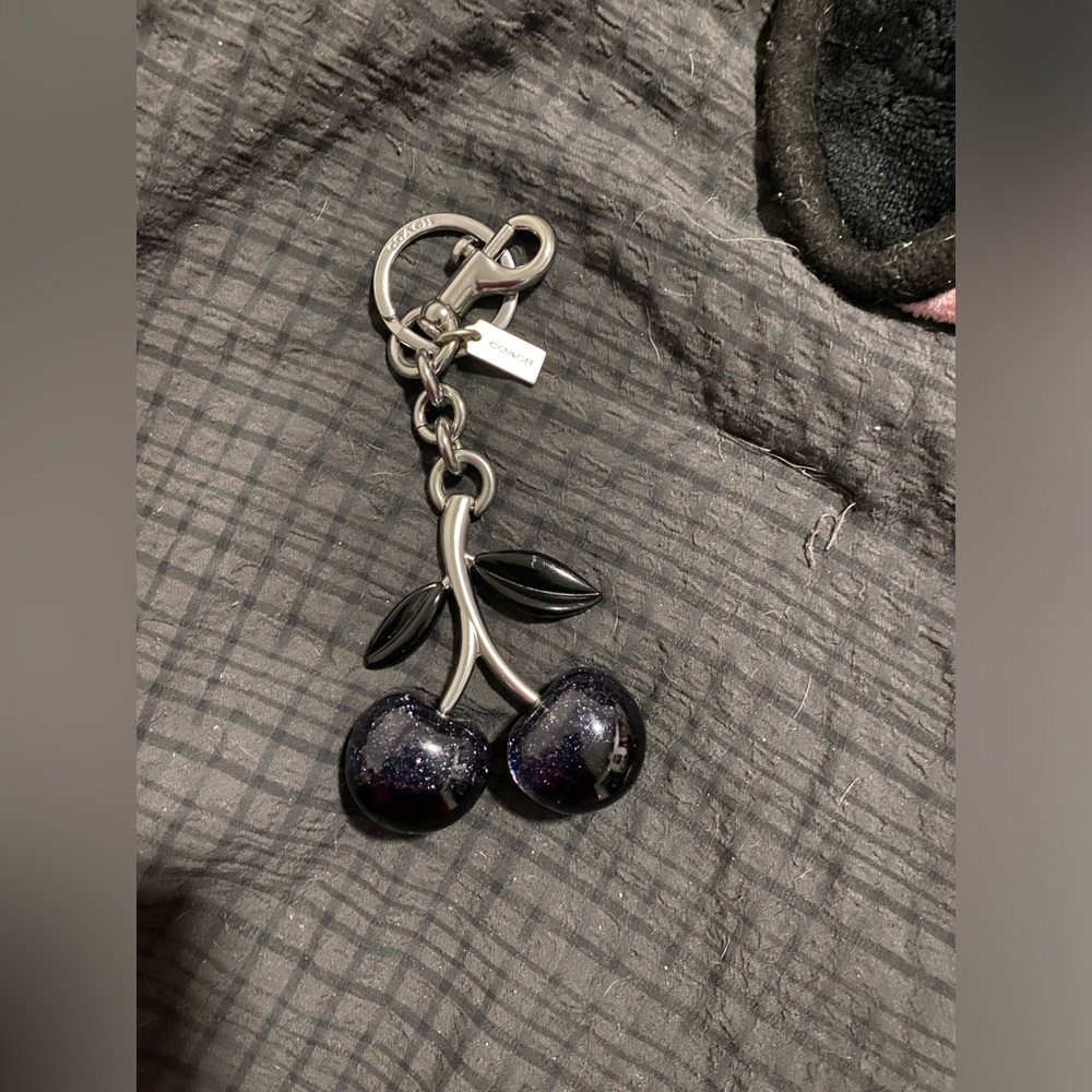 Coach Black Cherry Keychain